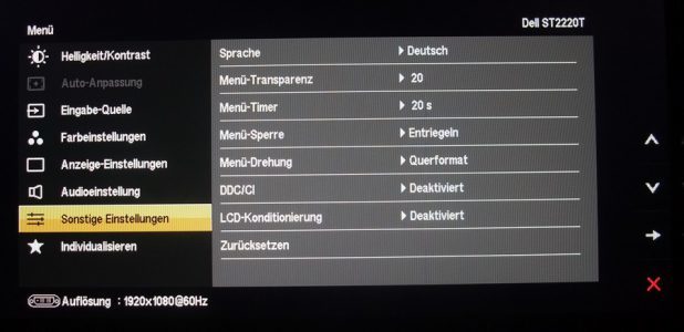 Dell St2220t Monitor Osd Sonstige