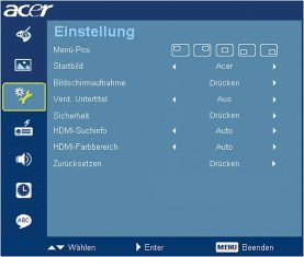 Acer H5360bd Beamer Osd 3