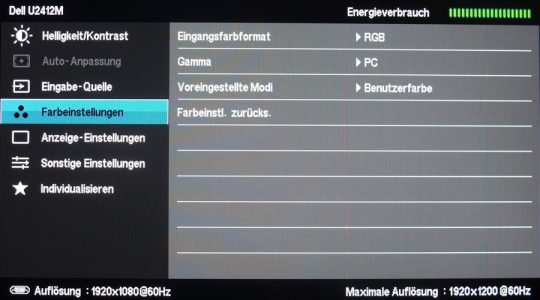 Dell U2412m Monitor Osd Farbe