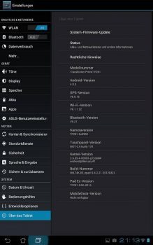 Anzeige der Systemdaten (Android 4.0.3)