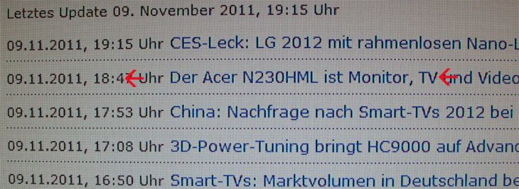 Monitor Schrift