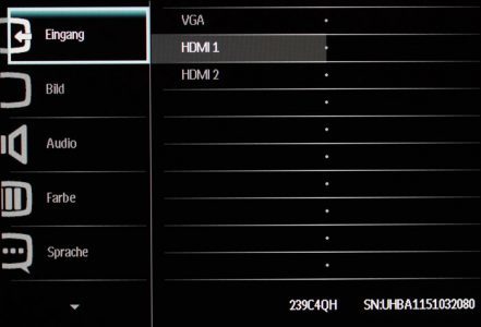Philips 239c4qhsb Monitor 239C4QH Osd01