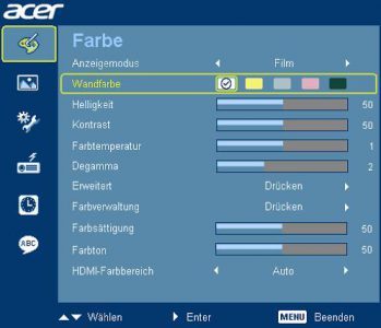 Acer H6500 Beamer Osd 1
