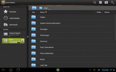 Dell Xps10 Tablet A210 Dateimanager