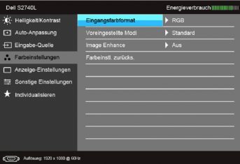 Dell S2740l Monitor OSD Menu2