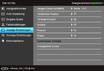 Dell S2740l Monitor OSD Menu3