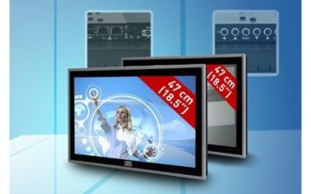 Flacher Widescreen Panel-PC und Industrie-Monitor mit Multitouch