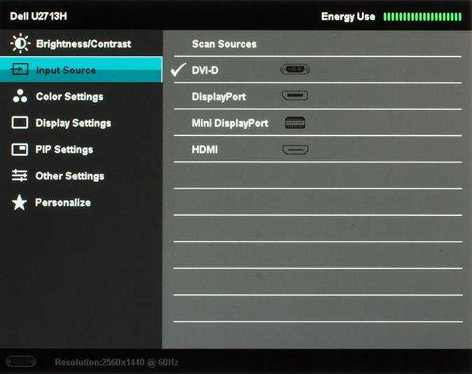 Dell U2713h Monitor Osd3