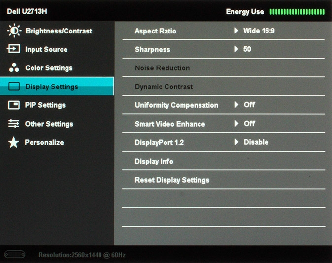Dell U2713h Monitor Osd5