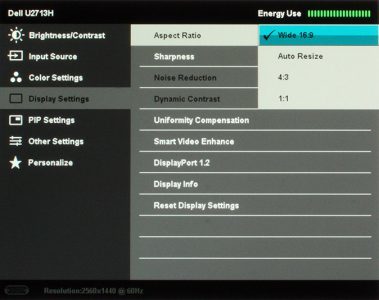 Dell U2713h Monitor Osd9