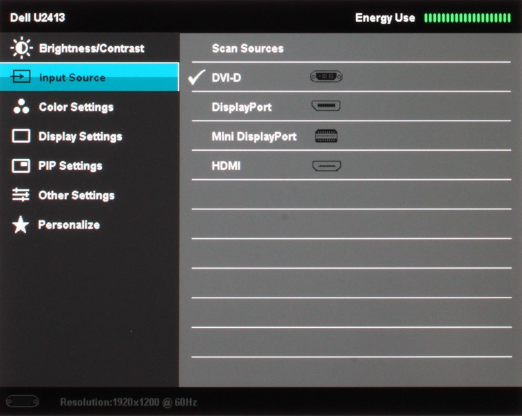 Dell U2413 Monitor Osd2