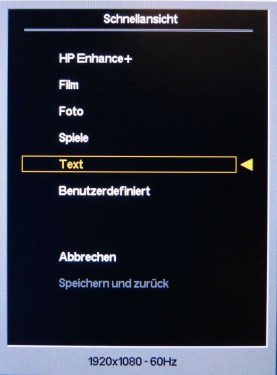 Hp Pavilion 23xi Monitor OSD Schnellansicht