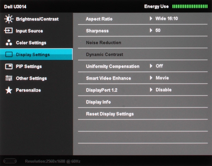 Dell U3014 Monitor Osd4