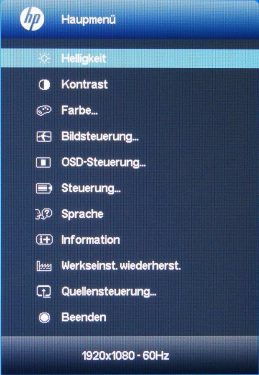Hp Envy 27 Monitor OSD Main