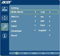 Acer H236hlbmjd Monitor Osd 1
