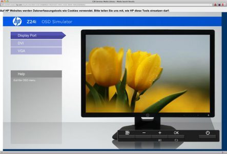 Hp Z24i Monitor OSD Simulator