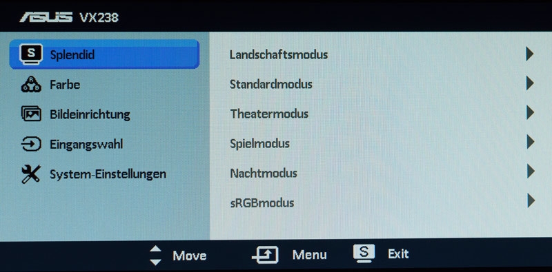 Asus Vx238h W Monitor Osd 1