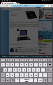 Asus Memo Pad 7 Tablet Tastatur Hochkant