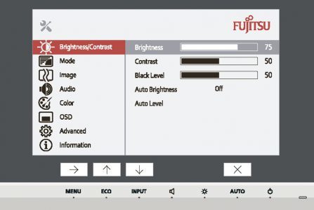Fujitsu P24w 7 Led Monitor OSD Menu Handbuch