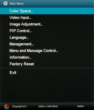 Hp Dreamcolor Z27x Monitor Osd1