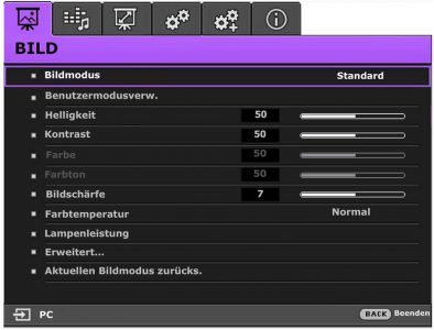 Benq W1080st 2 Beamer ScreenS OSD
