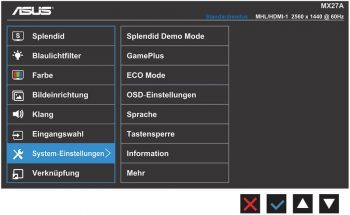 Asus Mx27aq Monitor OSD 3