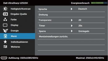 Dell U2515h Monitor Osd7