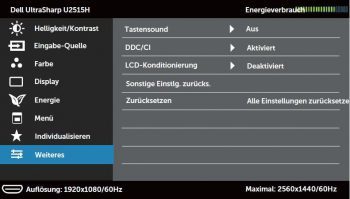 Dell U2515h Monitor Osd9