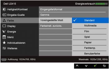 Dell U2415 Monitor OSD 2