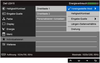 Dell U2415 Monitor OSD 3