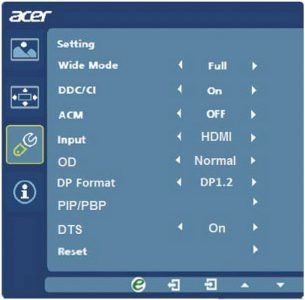 Acer S277hkwmidpp Monitor OSD 3