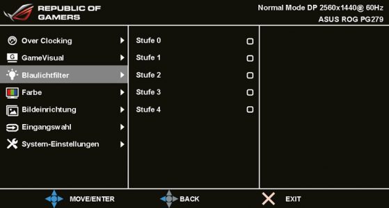 Asus Pg279q Monitor Osd Blaulichtfilter