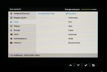 Dell U2417h Monitor Osd Modi