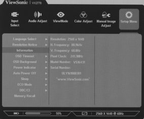 Viewsonic Vx2778 Smhd Monitor Osd5