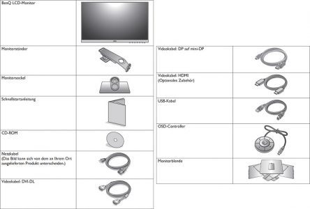 Benq Sw2700pt Monitor Lieferumfang