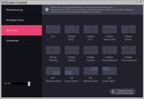 Einstellung Screen Split