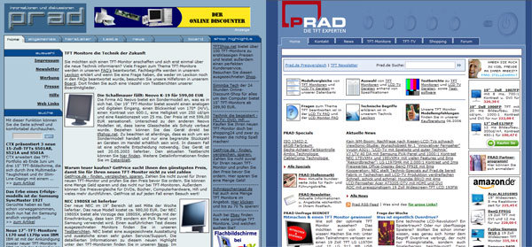 Screenshot Prad Webseite