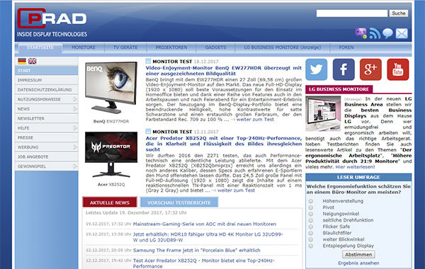 Screenshot Internetseite Version 3.3