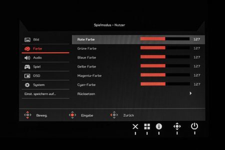 Acer Predator Xb252qbmiprzx Monitor Osd 6achsen