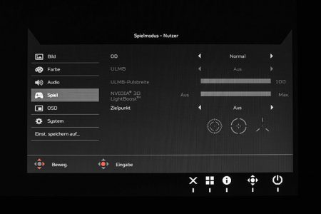 Acer Predator Xb252qbmiprzx Monitor Osd Spiel