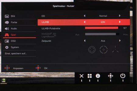 Acer Predator Xb252qbmiprzx Monitor Osd Ulmb