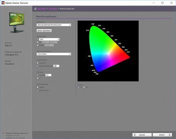 "Palette Master Element" Monitor-Optionen (Screenshot PME)