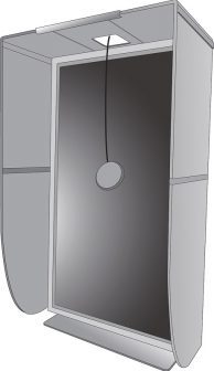 Monitorblende im Hochformat