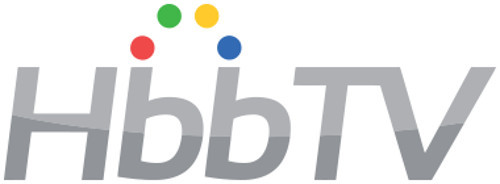 Das Logo ist mit vier farbigen Punkten gekennzeichnet. Die Farbe Rot steht für HbbTV, Grün für die Programmübersicht, Gelb für die Mediathek und Blau für den Videotext