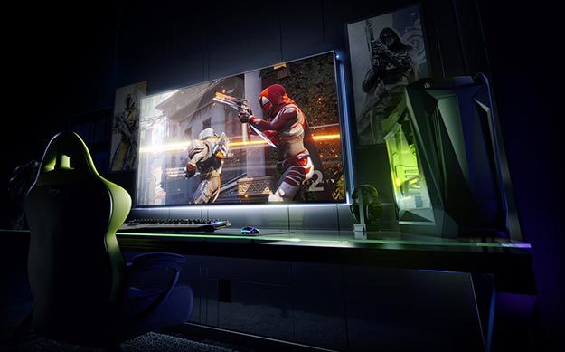 Gaming Monitor auf Schreibtisch