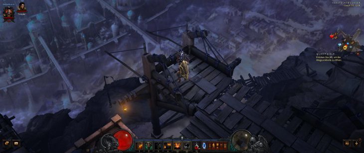 Bild zeigt das Spiel Diablo 3 im 21:9 Format mit mehr Sichtweite.