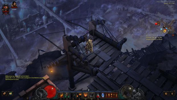 Bild zeigt das Spiel Diablo 3 im 16:9-Format mit herkömmlicher Sichtweite.