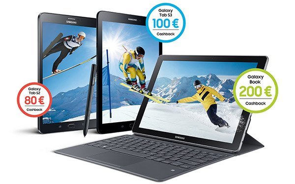 Samsung Cashback-Aktion für Galaxy Book, Galaxy Tab S3 oder Galaxy Tab S2