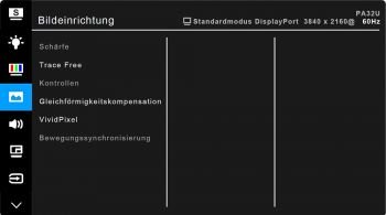 OSD: Erweiterte Bildeinstellungen (Screenshot Handbuch ASUS)