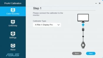 ASUS ProArt Calibration: Profil-Optionen (Screenshot Software ASUS)